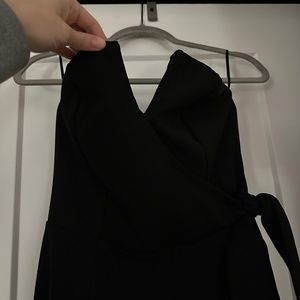 Black strapless pant suit